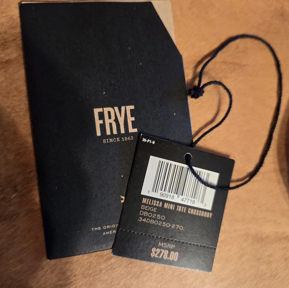 Frye Brown Leather Melissa Mini Tote with Vintage Finish